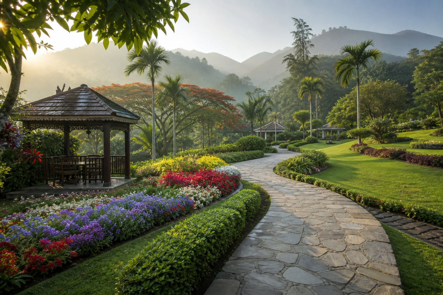 Garden verandah seating for meals